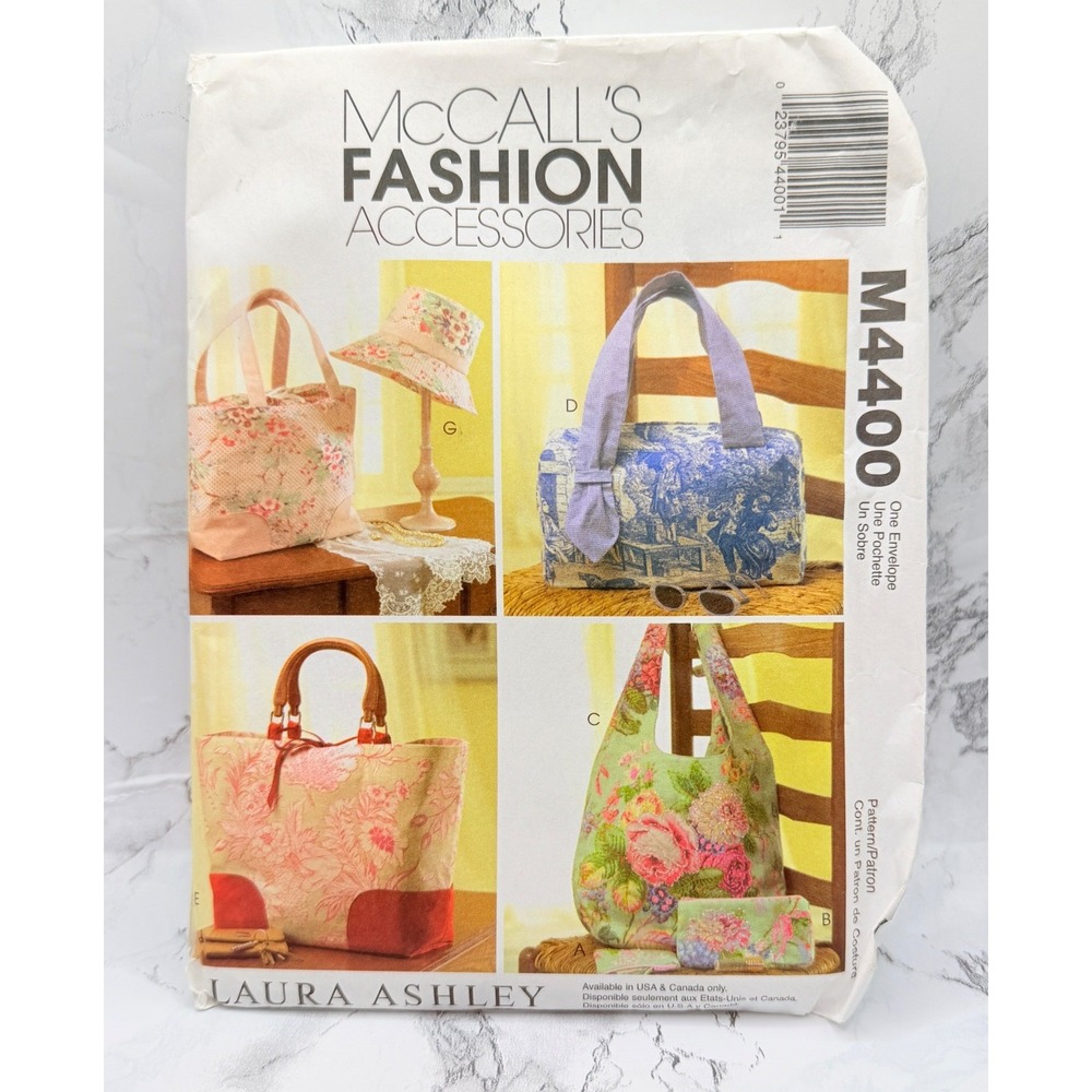 McCalls Laura Ashley Pattern #M4400 Bags Hat & Accessories